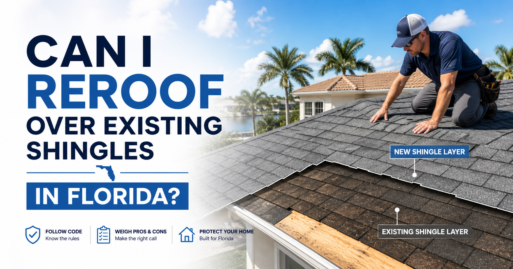 Can I Reroof Over Existing Shingles in Florida?